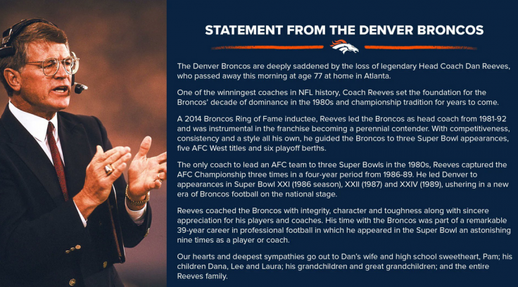Denver Broncos' statement