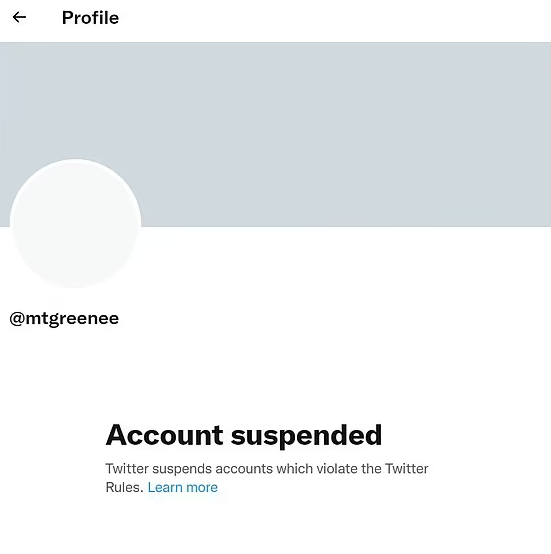 Marjorie Taylor Greene's Twitter account has been suspended
