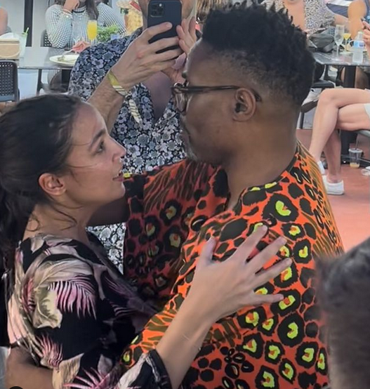 AOC hugging Billy Porter in a drag bar in Miami AOC hugging Billy Porter in a drag bar in Miami