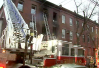 Scenes from Philadelphia row house fire