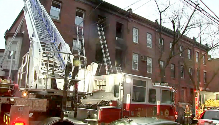 Scenes from Philadelphia row house fire
