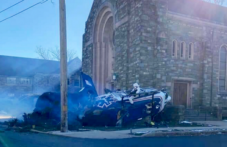 Scenes from helicopter crash in Philadelphia