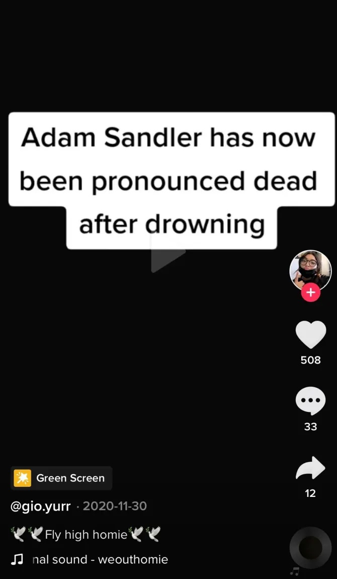 Adam Sandler death hoax