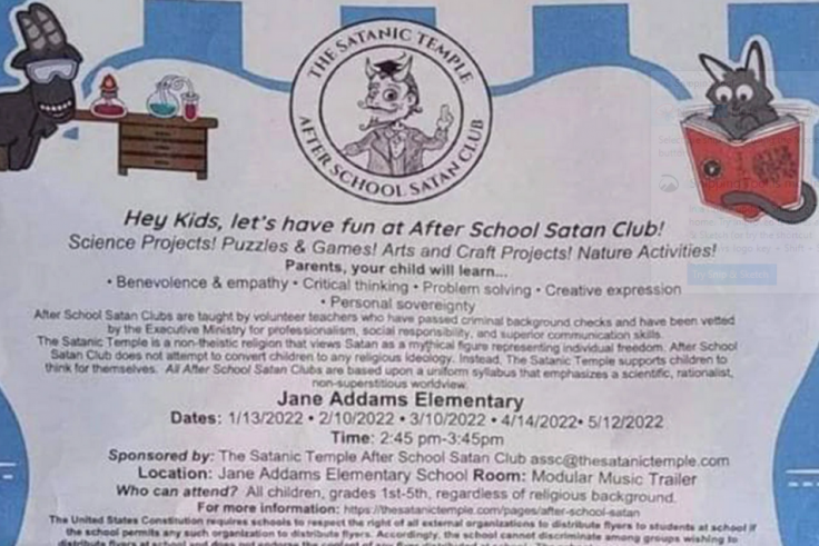 Satanic flyers found in lobbies of schools Satanic flyers found in lobbies of schools