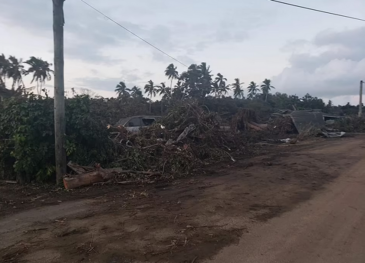 Photo showing the devastation caused by the tsunami in Tonga