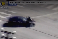 Biker slammed into a vehicle during a police chase