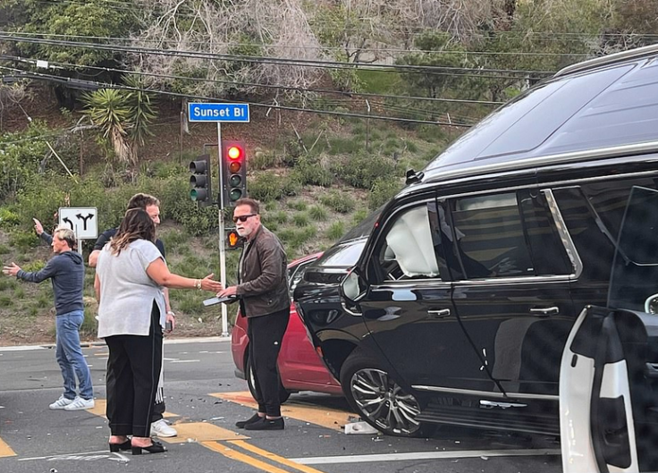 Arnold Schwarzenegger at the scene of the accident