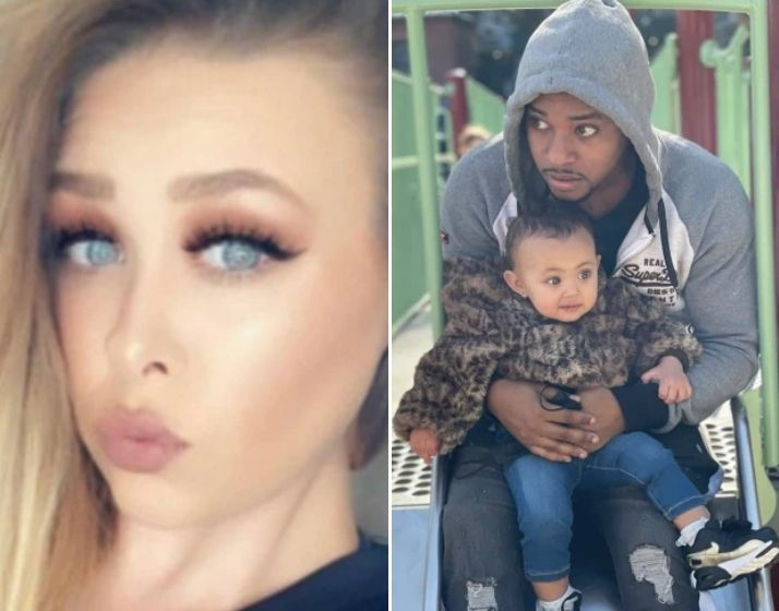 Shelbi Westlake (L) and Lyric Laboy with her father Quraan Laboy