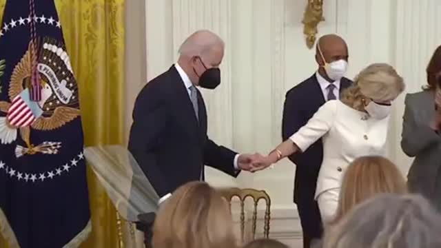 'Demented' Biden Forgets To Wear Mask, Whispers Into Mic; Jill Biden ...