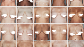 Adidas released a photo collage of more than two-dozen faceless women's chests 