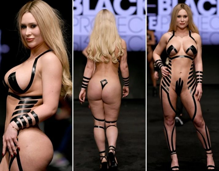 The models flaunted duct-tape bikinis