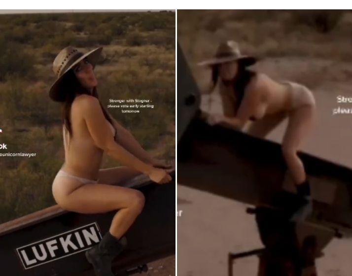 The video featured a scantily clad Stogner sitting on an oil rig