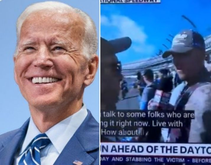 A NASCAR spectator in Orlando shouted 'F**k Joe Biden' live on camera