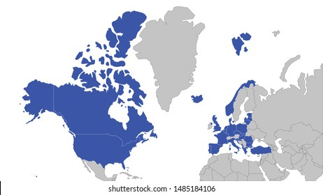 Map of Nato countries 