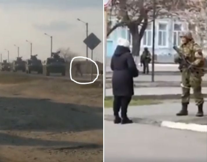 Civilians At War: Ukrainian Man Steps In Front Of Russian Convoy While ...