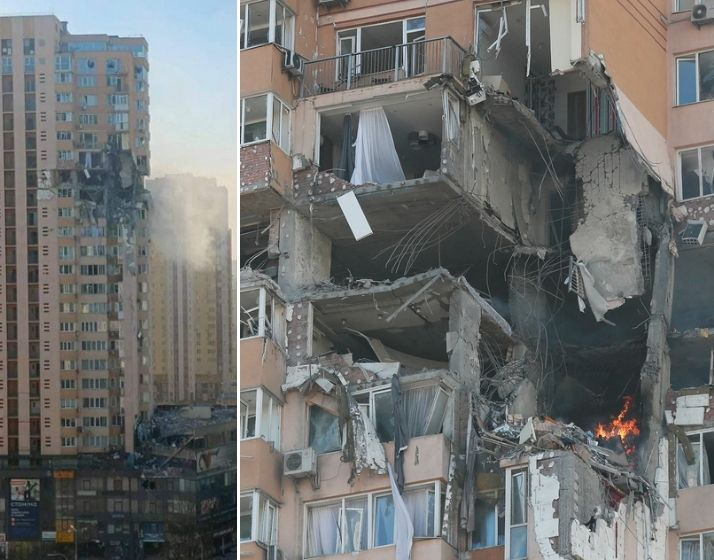 Building in Kyiv hit by Russian Missile Building in Kyiv hit by Russian Missile