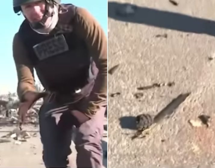 CNN reporter, Matthew Chance came within inches of stepping on a live grenade while reporting on live TV
