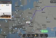 A Russian cargo flight from Moscow was seen descending toward Bratislava
