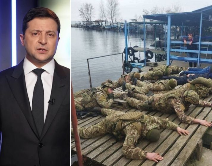 President Zelensky (L), Russians surrendering to UKR Forces in Nikopol (R)