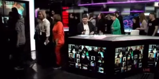 The entire staff of TV Rain staged a walk-off during a live stream with their last words 'no war'