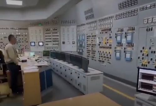Footage released by the Ukrainian authorities from inside the control room of the Zaporizhzhia nuclear power plant showed the moment the staff 'begged' Russian troops to stop firing