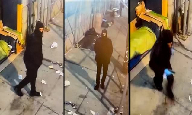 Footage Captures Masked Man Firing Bullets At Sleeping Homeless Man In ...