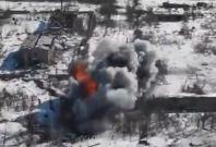 Russian tank blown Russian tank blown