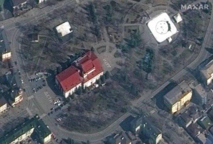 Mariupol theatre satellite Mariupol theatre satellite