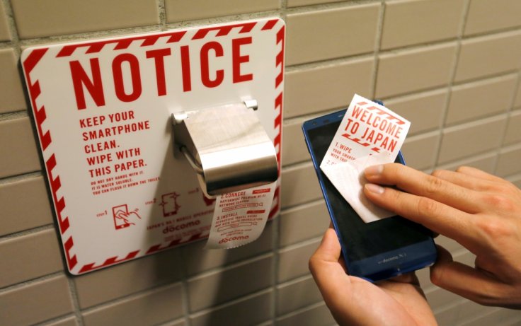 Smartphone toilet wipes grab eyeballs at Japanese Airport