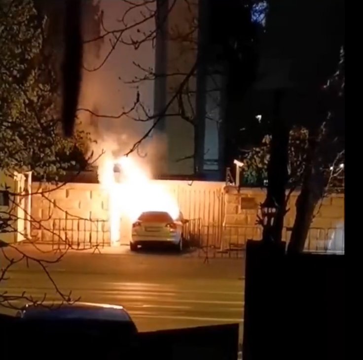 Car burning Car burning
