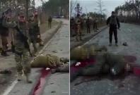 Graphic video of Russians shot dead