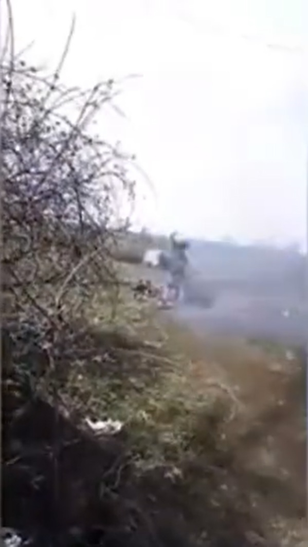 Ukrainian soldier blasting