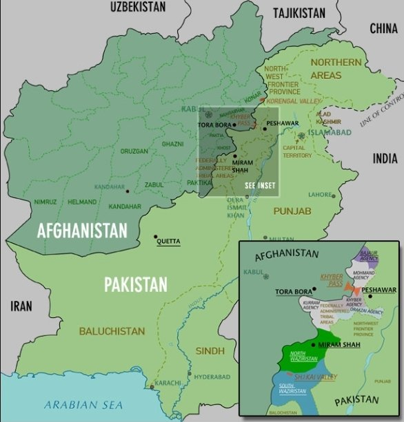 Pak - Afghan on Map