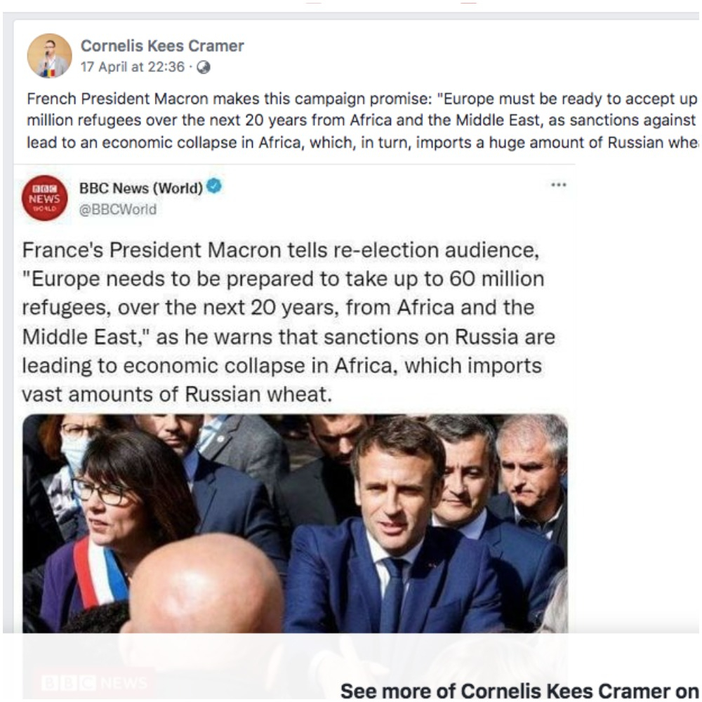 False claims made by a FB user