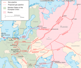 Major russian gas pipelines to Europe