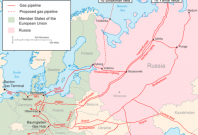 Major russian gas pipelines to Europe