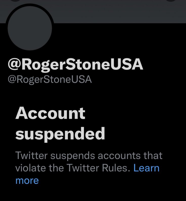 Roger Stone's Twitter handle was suspended onThursday