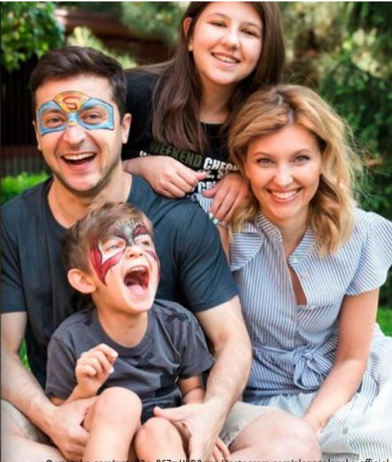 Zelensky with his family