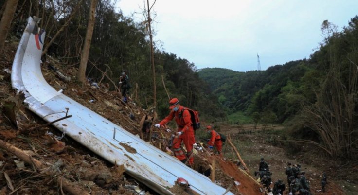 Remains of the China Airline jet