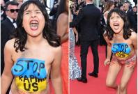 Naked Ukrainian Woman Yells 'Don't Rape Us' at Cannes Red Carpet