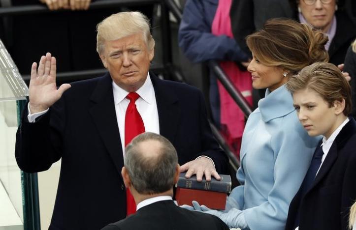 donald trump sworn in as 45th president of the United States.