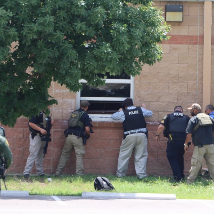 Police Waiting outside the school