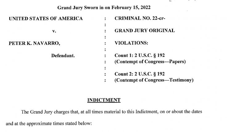 Peter Navarro indicted