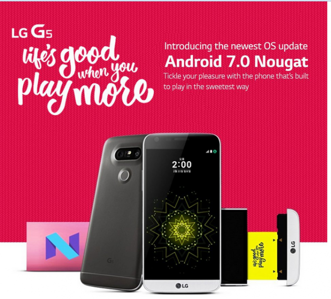 LG G5 Nougat update