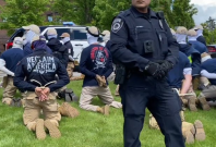 Cops bust 31 'members of white supremacy group Patriot Front' wearing balaclavas and riot gear before planned attack at Idaho Pride event