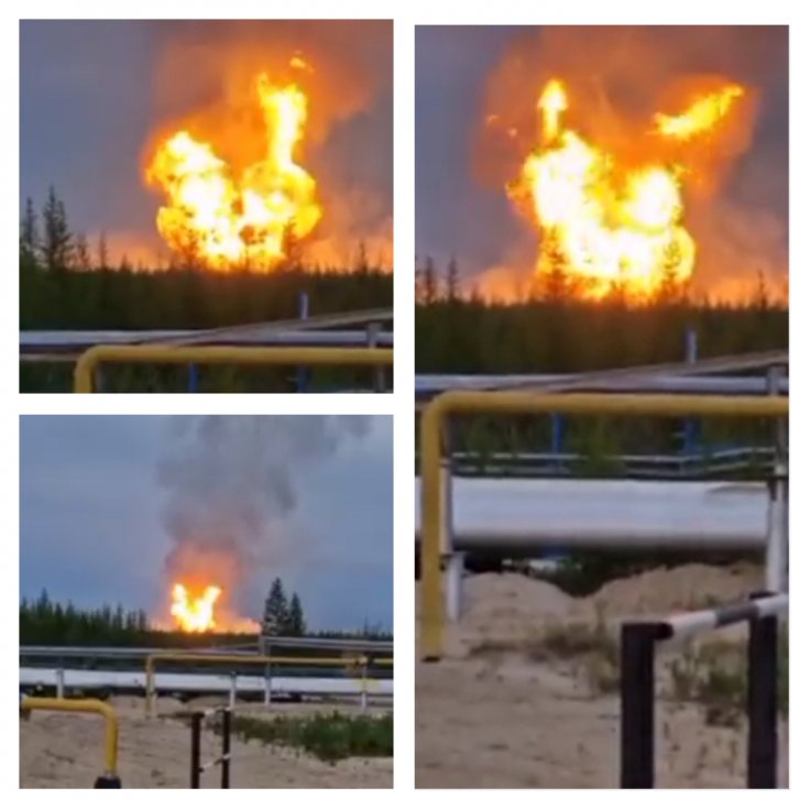 Fire at Urengoyskoye gas field