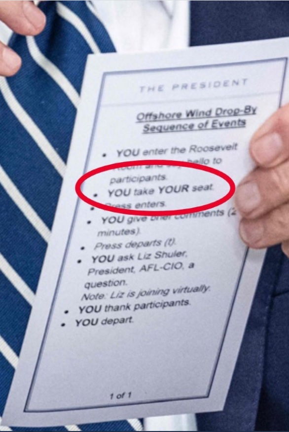 'YOU Take YOUR Seat': Biden Accidentally Flashes Cheat Sheet That ...