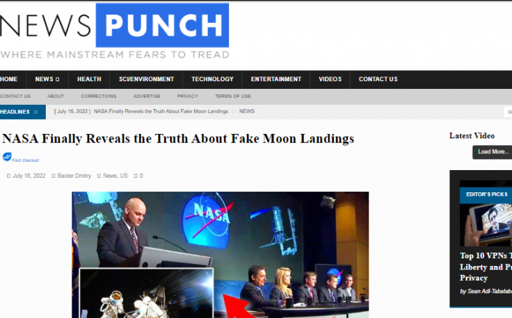 Article published by News Punch makes false claims