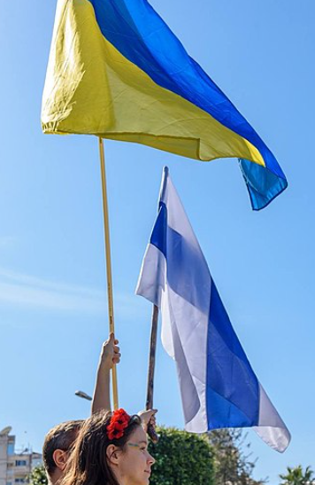 Flags of Russia and Ukraine