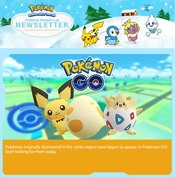 Pokemon GO newsletter